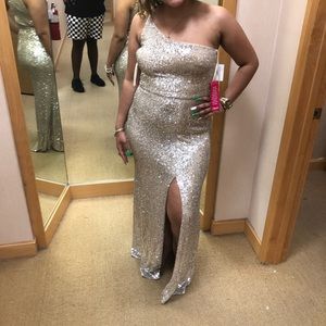 XSCAPE  sequin/ glitter prom dress